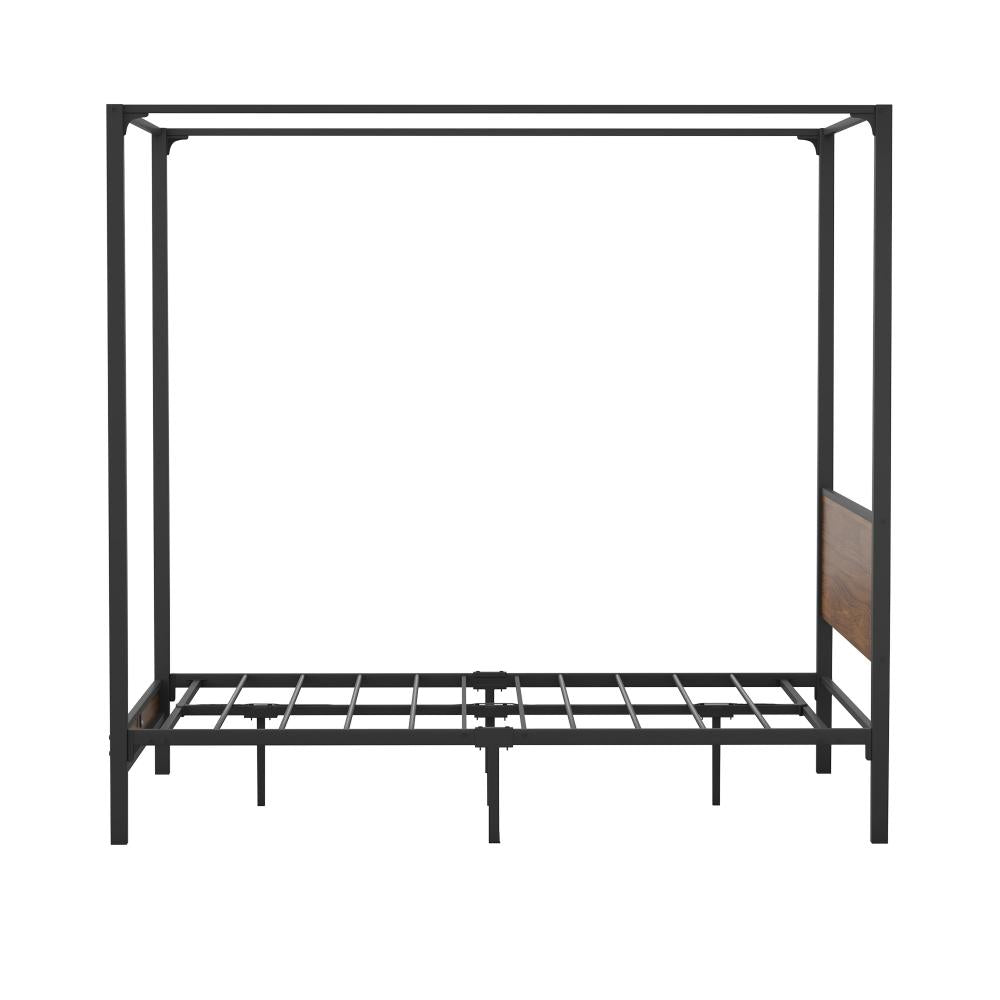 Cairo Luxe Premium Canopy Style Metal Bed Frame | High Quality Sturdy Canopy Bed in Black | 2 Sizes