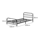 Alcantra Modern Full Metal Extra Strong Bed Frame | Sturdy Metal Designer Bed in Black | 3 Sizes