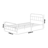 Alcantra Modern Full Metal Extra Strong Bed Frame | Sturdy Metal Designer Vintage Bed in White | 3 Sizes