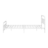 Alcantra Modern Full Metal Extra Strong Bed Frame | Sturdy Metal Designer Vintage Bed in White | 3 Sizes