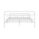 Alcantra Modern Full Metal Extra Strong Bed Frame | Sturdy Metal Designer Vintage Bed in White | 3 Sizes