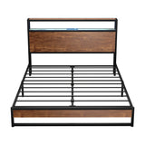 Pazzi Wood Metal LED Lights Storage Bed | Multi Functional Storage LED and USB Bed Frame | Optional Draws