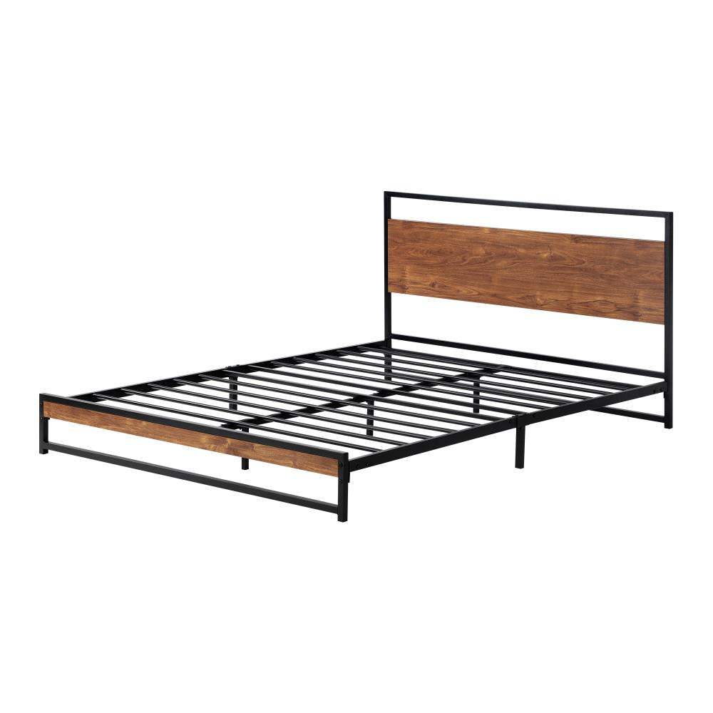 Isco Modern Metal and Wood Bed | Strong Metal Support Platform Bed Frame | 3 Sizes