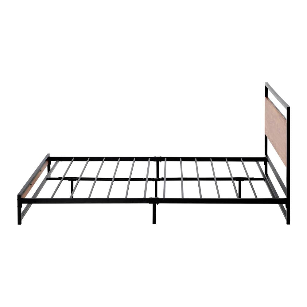 Isco Modern Metal and Wood Bed | Strong Metal Support Platform Bed Frame | 3 Sizes