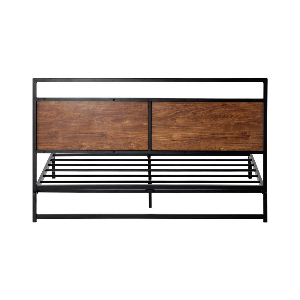 Isco Modern Metal and Wood Bed | Strong Metal Support Platform Bed Frame | 3 Sizes