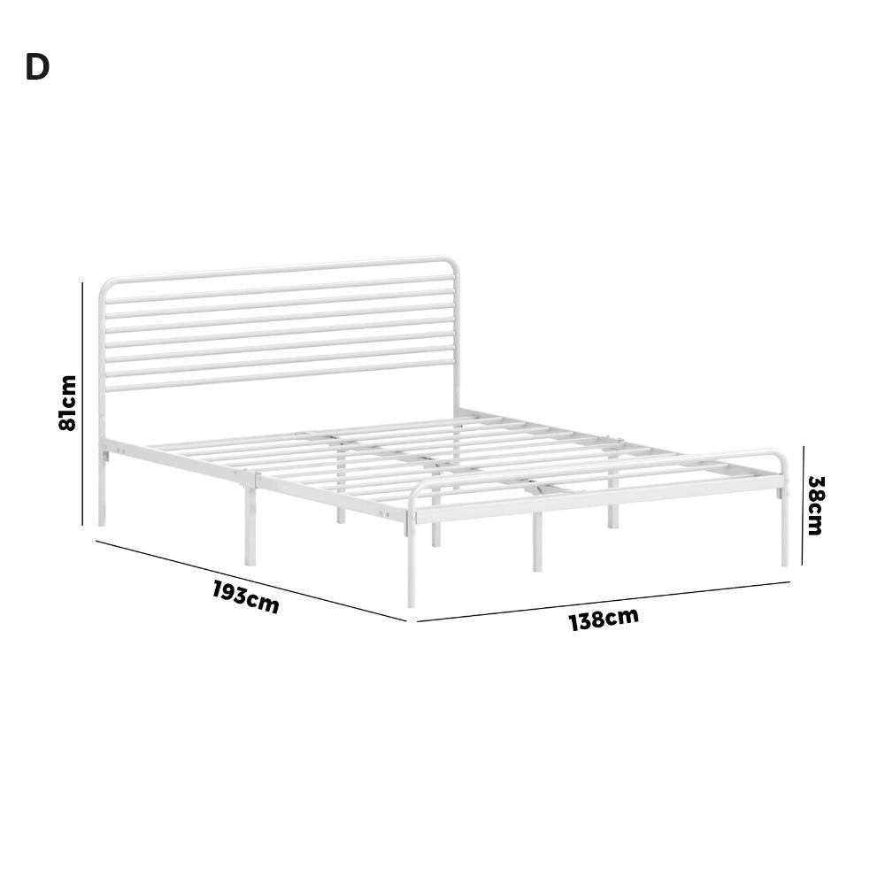 San Miguel Slim White Metal Bed Frame | Vintage Style High Quality Sturdy Metal Bed