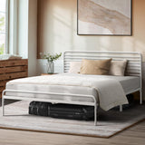 San Miguel Slim White Metal Bed Frame | Vintage Style High Quality Sturdy Metal Bed