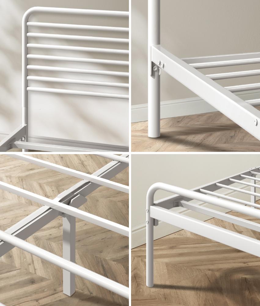 San Miguel Slim White Metal Bed Frame | Vintage Style High Quality Sturdy Metal Bed