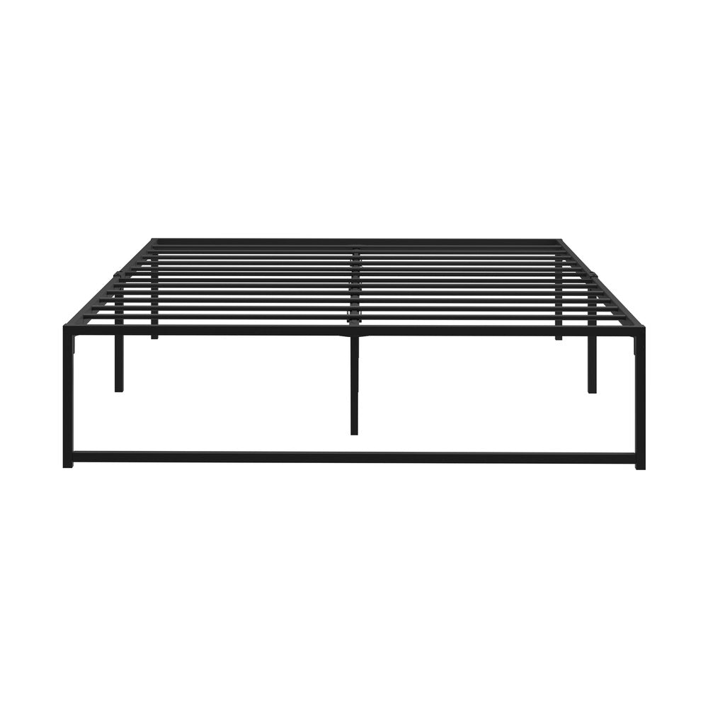 Maurizzi Premium Full Metal Platform Bed in Black | Reinforced Durable Metal Floating Bed Base