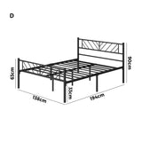 Misuzi Vintage Full Metal Extra Strong Bed Frame | Sturdy Metal Designer Bed in Black | 3 Sizes