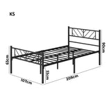 Misuzi Vintage Full Metal Extra Strong Bed Frame | Sturdy Metal Designer Bed in Black | 3 Sizes