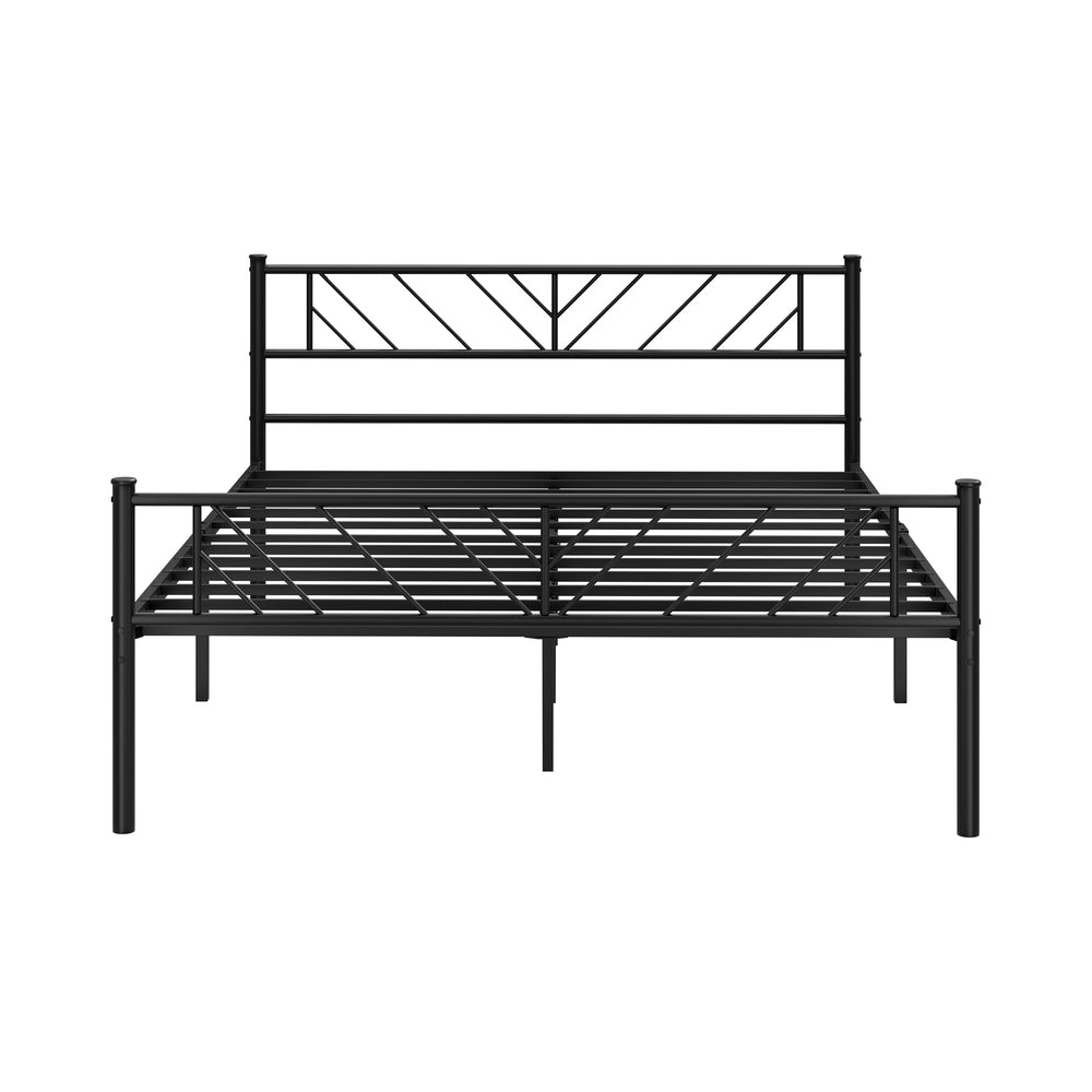 Misuzi Vintage Full Metal Extra Strong Bed Frame | Sturdy Metal Designer Bed in Black | 3 Sizes