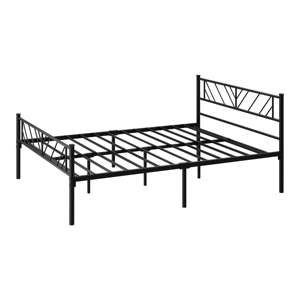 Misuzi Vintage Full Metal Extra Strong Bed Frame | Sturdy Metal Designer Bed in Black | 3 Sizes