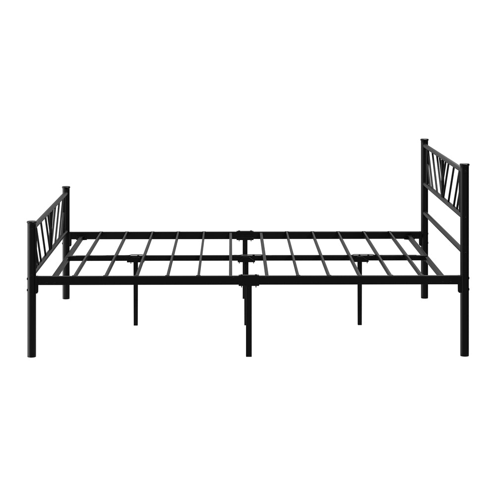 Misuzi Vintage Full Metal Extra Strong Bed Frame | Sturdy Metal Designer Bed in Black | 3 Sizes