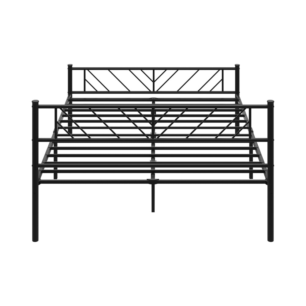 Misuzi Vintage Full Metal Extra Strong Bed Frame | Sturdy Metal Designer Bed in Black | 3 Sizes