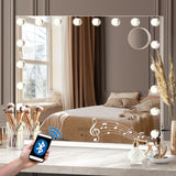 Starque LED Bright Hollywood Standing Mirror |3 Touch LED Touch Mirror with 10x Mini Magnifer