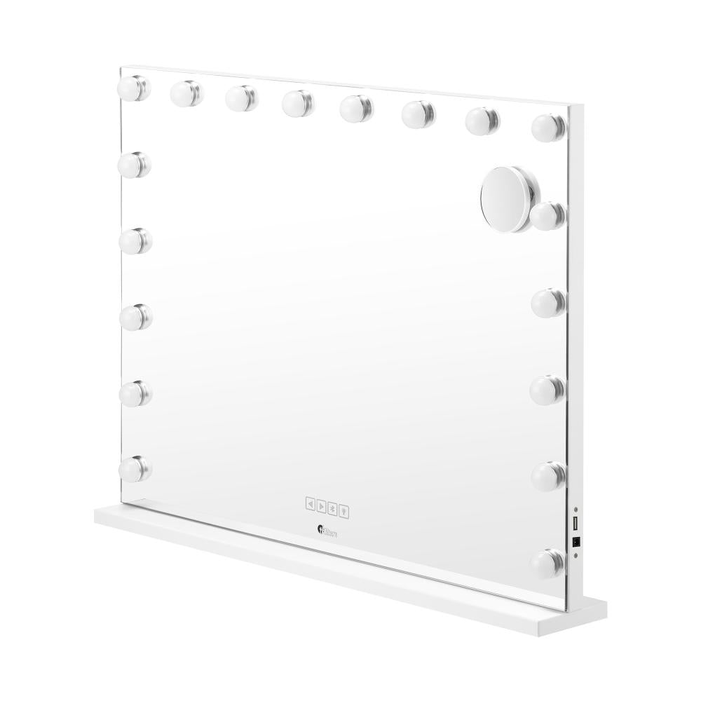 Starque LED Bright Hollywood Standing Mirror |3 Touch LED Touch Mirror with 10x Mini Magnifer