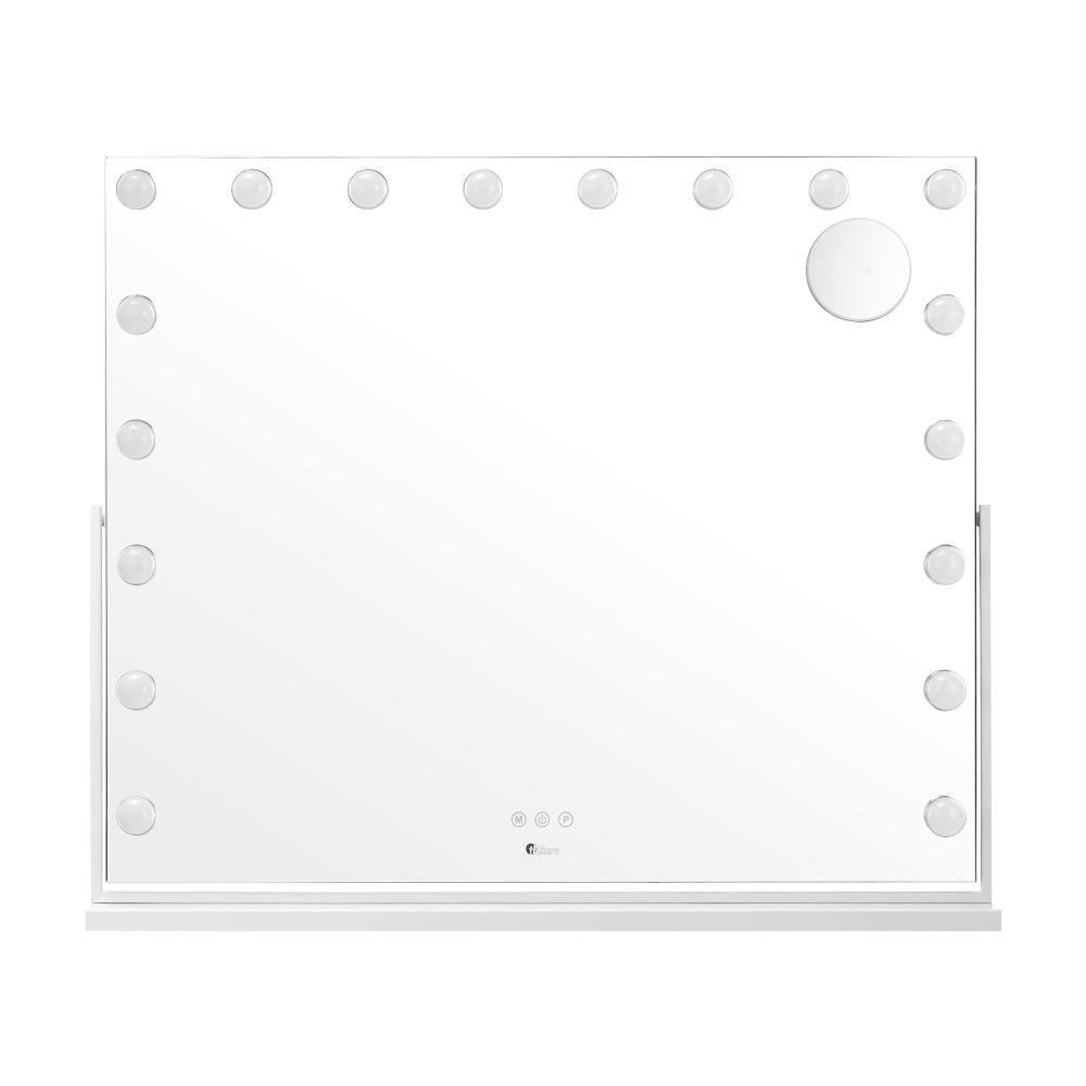 Starque LED Bright Hollywood Standing Mirror |3 Touch LED Touch Mirror with 10x Mini Magnifer