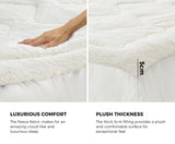 Luxore Ultra Plush Reversible Sherpa Fleece Underlay | Two Sided Super Warm Sherpa Mattress Topper