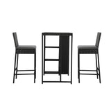 Biso Deluxe Outdoor Rattan Wicker Bar Sets | Weather Resistant Durable Rattan Bar Patio Sets In Black