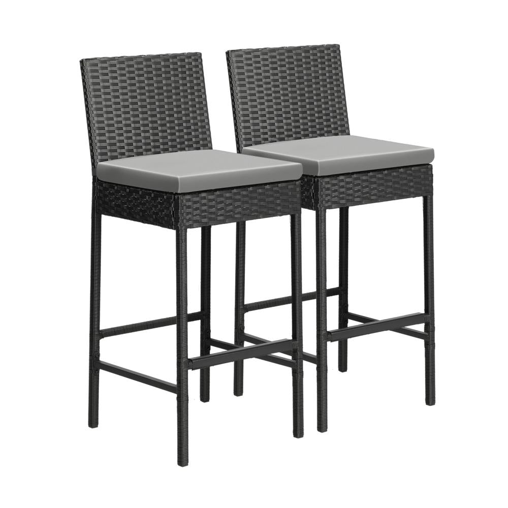 Biso Deluxe Outdoor Rattan Wicker Bar Sets | Weather Resistant Durable Rattan Bar Patio Sets In Black