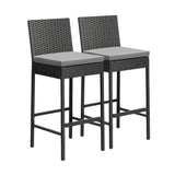 Biso Deluxe Outdoor Rattan Wicker Bar Sets | Weather Resistant Durable Rattan Bar Patio Sets In Black