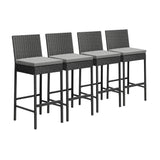 Biso Deluxe Outdoor Rattan Wicker Bar Sets | Weather Resistant Durable Rattan Bar Patio Sets In Black