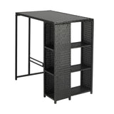 Biso Deluxe Outdoor Rattan Wicker Bar Sets | Weather Resistant Durable Rattan Bar Patio Sets In Black