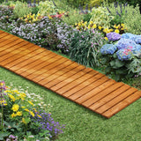 2.4m Wooden Garden Pathway Slats | Portable High Quality Weatherproof Garden Pathway | 2 Finishes