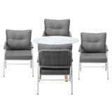 Playa Bonita 3 or 5pc Marble Style Table and Chair Outdoor Set | Soft Cushioned Chairs and Table Patio Furniture Set in Three Models