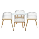 Playa Bonita 3 or 5pc Marble Style Table and Chair Outdoor Set | Soft Cushioned Chairs and Table Patio Furniture Set in Three Models