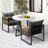 Premium 3 or 5pc Nuvo Table and Chair Outdoor Set | Soft Cushioned Chairs and Table Patio Furniture Set in Four Models