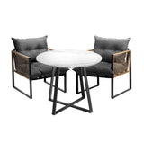 Premium 3 or 5pc Nuvo Table and Chair Outdoor Set | Soft Cushioned Chairs and Table Patio Furniture Set in Four Models