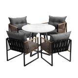 Premium 3 or 5pc Nuvo Table and Chair Outdoor Set | Soft Cushioned Chairs and Table Patio Furniture Set in Four Models