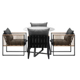 Premium 3 or 5pc Nuvo Table and Chair Outdoor Set | Soft Cushioned Chairs and Table Patio Furniture Set in Four Models