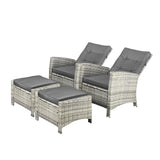 Amalfi Lux Rattan Wicker Outdoor Lounger Set | High Quality Weather Resistant Garden Patio Furniture Set | Adjustable Cushioned Lounger Sets | 2 Finishes