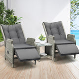 Positano Lux Rattan Wicker Outdoor Lounger Set | High Quality Weather Resistant Garden Patio Furniture Set | Adjustable Cushioned Lounger Sets | 2 Finishes