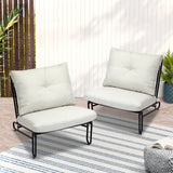 Set of Two Amalfi Plush Cushioned Weatherproof Outdoor Lounge Chairs | Super Comfy Outdoor Sofa Chairs