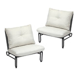 Set of Two Amalfi Plush Cushioned Weatherproof Outdoor Lounge Chairs | Super Comfy Outdoor Sofa Chairs