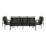 Peruzzi Deluxe Outdoor Furniture Set | Cushioned Metal Wood Patio Setting in 4 Combinations