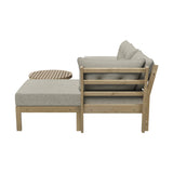 Playa Orsini Wooden Outdoor Lounge Set with Table | Modern Beige Cushion Outdoor Lounge Set | 4-6 Seater