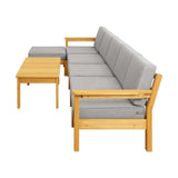 Playa Bonita Wooden Outdoor Lounge Set | Flexi Layout Modern Outdoor Patio Furniture Set | 4-7 Seater Options