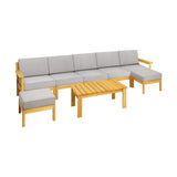 Playa Bonita Wooden Outdoor Lounge Set | Flexi Layout Modern Outdoor Patio Furniture Set | 4-7 Seater Options