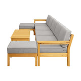 Playa Bonita Wooden Outdoor Lounge Set | Flexi Layout Modern Outdoor Patio Furniture Set | 4-7 Seater Options