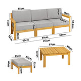 Playa Bonita Wooden Outdoor Lounge Set | Flexi Layout Modern Outdoor Patio Furniture Set | 4-7 Seater Options