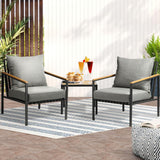 Peruzzi Deluxe Outdoor Furniture Set | Cushioned Metal Wood Patio Setting in 4 Combinations