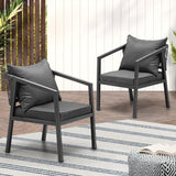 Set of Two Comfy Modern Weatherproof Outdoor Chairs with Cushions | Indoor Outdoor Patio Balcony Chairs | 4 Models