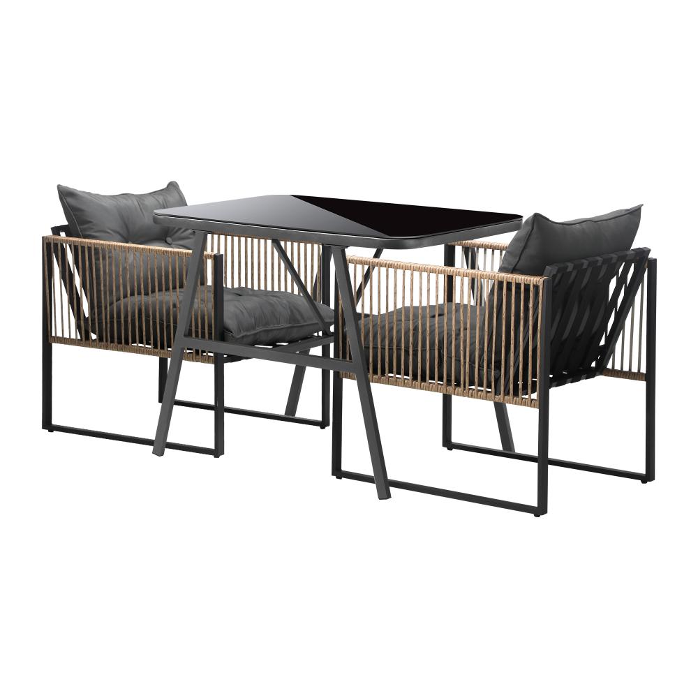 Premium 3 or 5pc Nuvo Table and Chair Outdoor Set | Soft Cushioned Chairs and Table Patio Furniture Set in Four Models