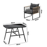 Premium 3 or 5pc Nuvo Table and Chair Outdoor Set | Soft Cushioned Chairs and Table Patio Furniture Set in Four Models