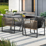 Premium 3 or 5pc Nuvo Table and Chair Outdoor Set | Soft Cushioned Chairs and Table Patio Furniture Set in Four Models